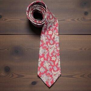 Christian Dior Men's Vintage Paisley Silk Tie Red Designer Classic Length